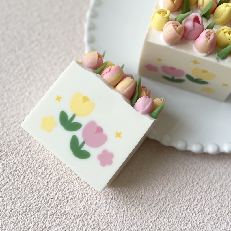 Soap Making Hobby - Flor Tulipa Padrão Clay Extrusora Disco,